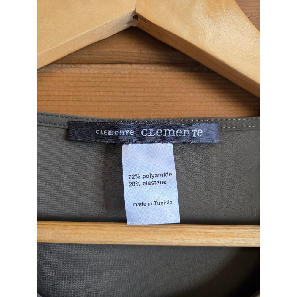 Elemente Clemente Tunic Dress Olive Green Mini Long Sleeve Stretchy S Athleisure - Picture 2 of 4